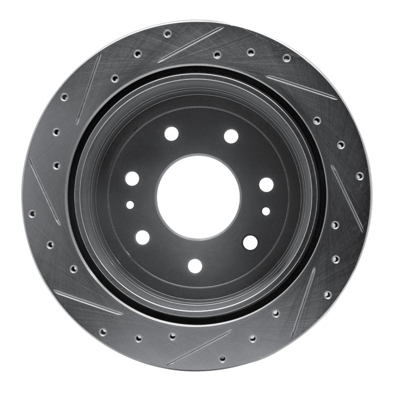 Ford F-150 Brake Rotor (1) - Rear Right - R1 Concepts - Drilled & Slotted - Silver - `04-`11